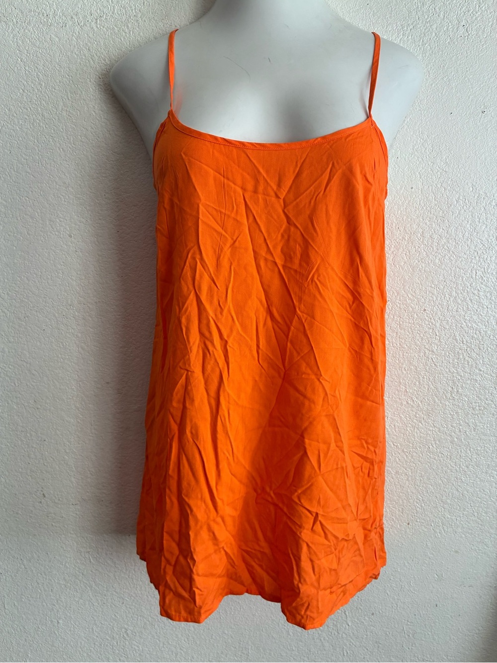 En Saison Orange  Spaghetti Strap Cami Slip Minni Dress S